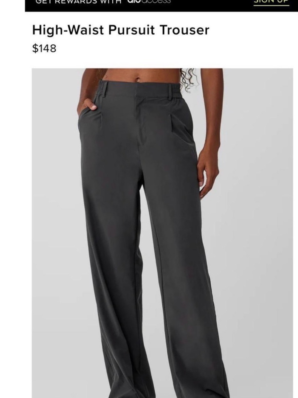 Alo Yoga Pursuit Trouser in Anthracite Grey